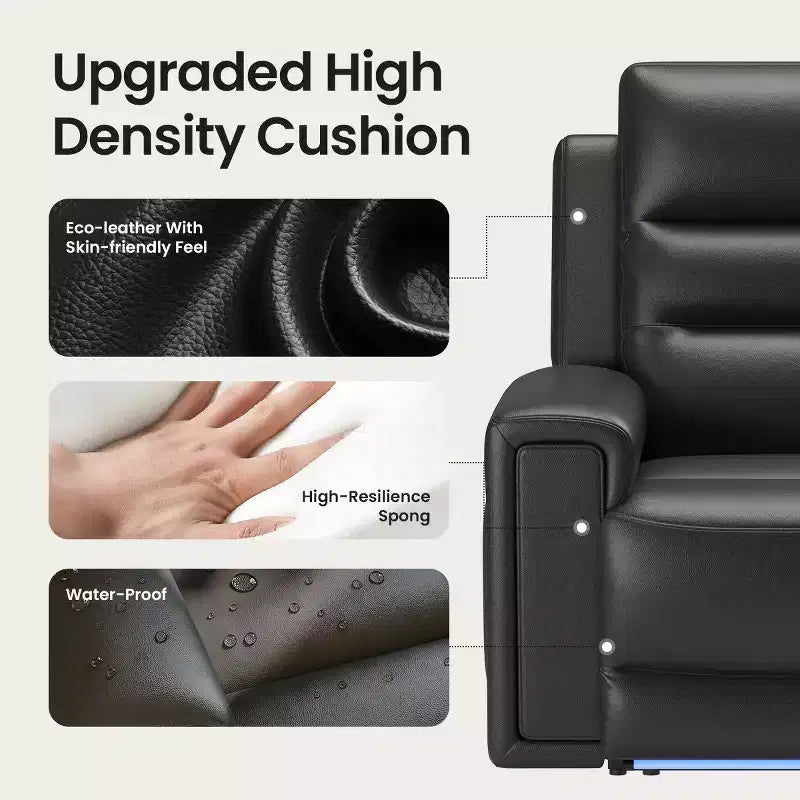 Fauteuil inclinable releveur avec appuie-tête et support lombaire, fauteuil électrique en cuir premium