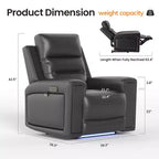 Fauteuil inclinable releveur avec appuie-tête et support lombaire, fauteuil électrique en cuir premium