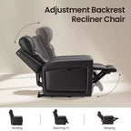 Fauteuil inclinable releveur avec appuie-tête et support lombaire, fauteuil électrique en cuir premium