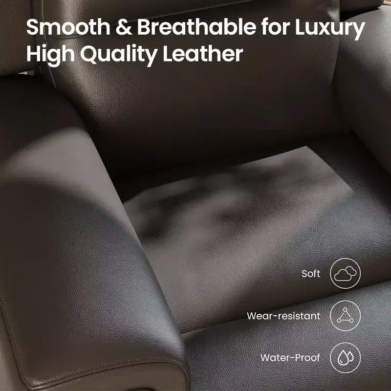 Fauteuil inclinable releveur avec appuie-tête et support lombaire, fauteuil électrique en cuir premium
