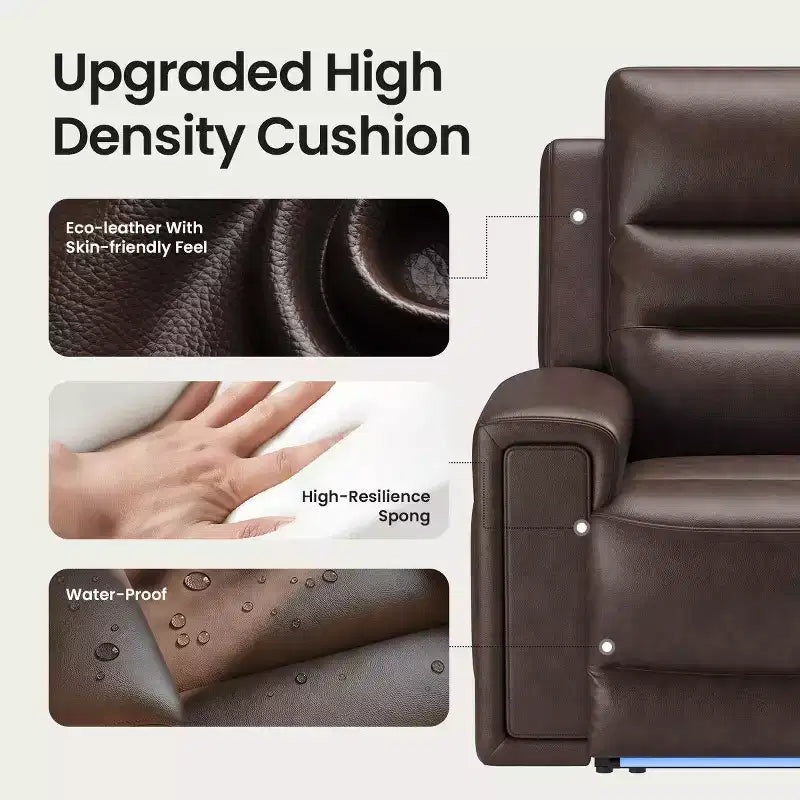 Fauteuil inclinable releveur avec appuie-tête et support lombaire, fauteuil électrique en cuir premium