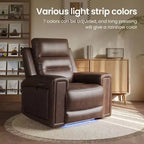 Fauteuil inclinable releveur avec appuie-tête et support lombaire, fauteuil électrique en cuir premium