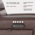 Fauteuil inclinable releveur avec appuie-tête et support lombaire, fauteuil électrique en cuir premium