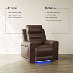 Fauteuil inclinable releveur avec appuie-tête et support lombaire, fauteuil électrique en cuir premium