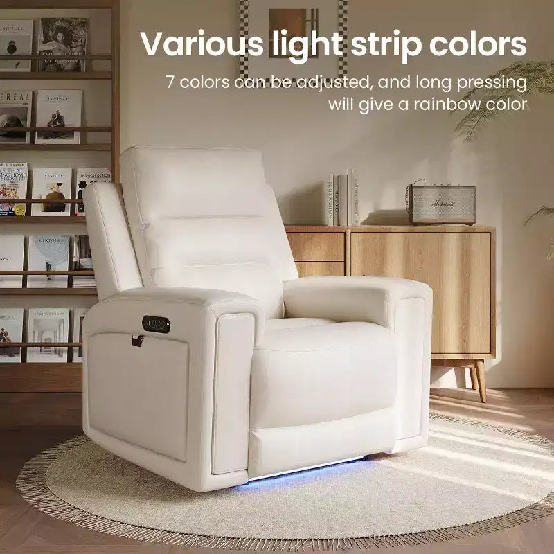Fauteuil inclinable releveur avec appuie-tête et support lombaire, fauteuil électrique en cuir premium