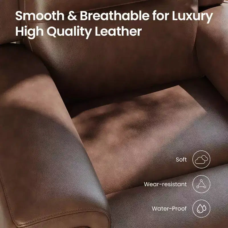 Fauteuil inclinable releveur avec appuie-tête et support lombaire, fauteuil électrique en cuir premium