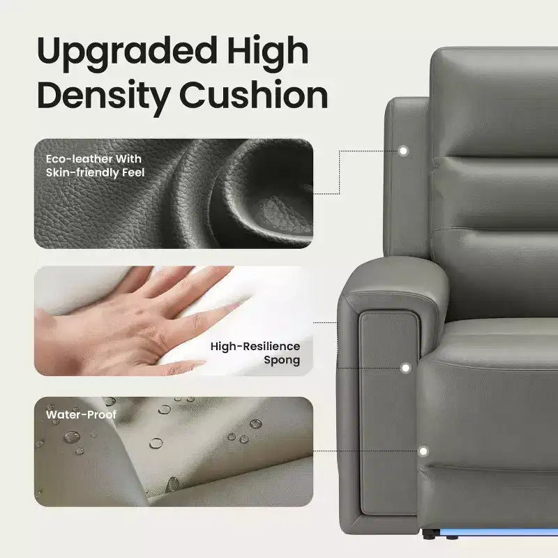 Fauteuil inclinable releveur avec appuie-tête et support lombaire, fauteuil électrique en cuir premium