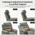 Fauteuil inclinable releveur avec appuie-tête et support lombaire, fauteuil électrique en cuir premium