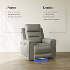 Fauteuil inclinable releveur avec appuie-tête et support lombaire, fauteuil électrique en cuir premium