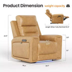 Fauteuil inclinable releveur avec appuie-tête et support lombaire, fauteuil électrique en cuir premium