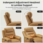 Fauteuil inclinable releveur avec appuie-tête et support lombaire, fauteuil électrique en cuir premium