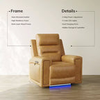 Fauteuil inclinable releveur avec appuie-tête et support lombaire, fauteuil électrique en cuir premium