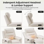 Fauteuil inclinable releveur avec appuie-tête et support lombaire, fauteuil électrique en cuir premium