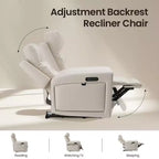 Fauteuil inclinable releveur avec appuie-tête et support lombaire, fauteuil électrique en cuir premium