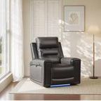 Fauteuil inclinable releveur avec appuie-tête et support lombaire, fauteuil électrique en cuir premium