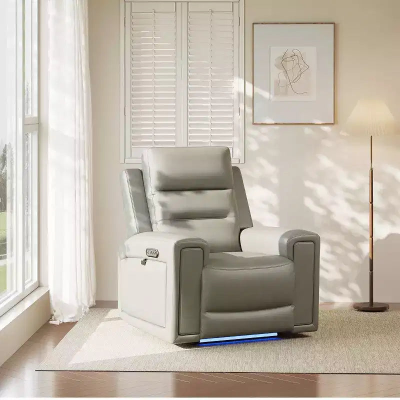Fauteuil inclinable releveur avec appuie-tête et support lombaire, fauteuil électrique en cuir premium