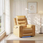 Fauteuil inclinable releveur avec appuie-tête et support lombaire, fauteuil électrique en cuir premium