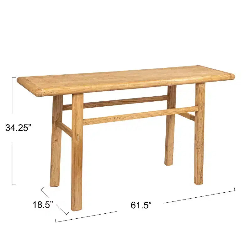 Console en bois d'orme naturel