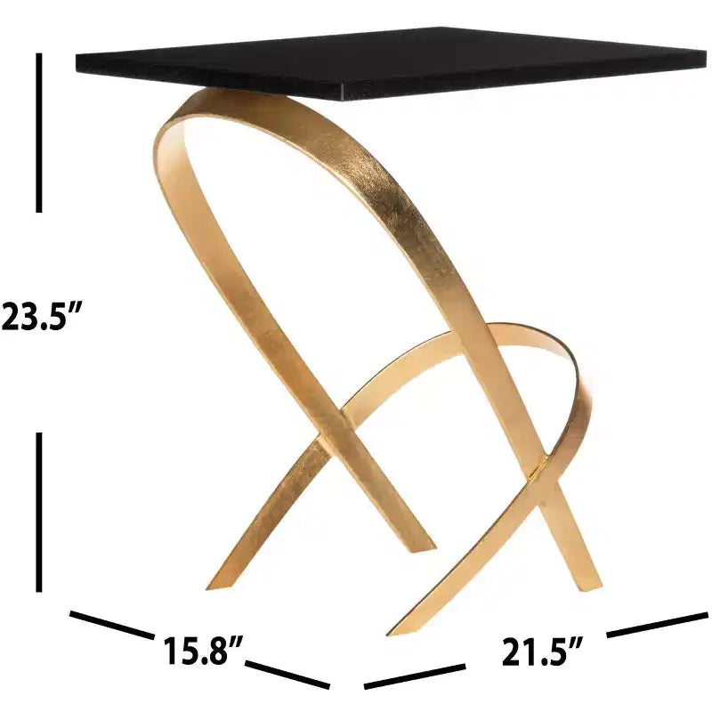 Table d'appoint or/noir