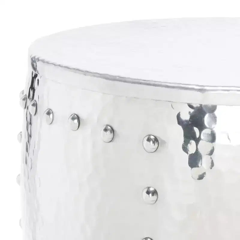 Tabouret de table en métal argenté