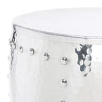 Tabouret de table en métal argenté