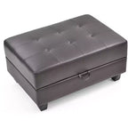 Pouf de rangement rembourré en similicuir