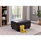 Pouf de rangement rembourré en similicuir