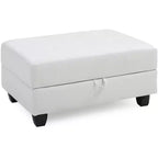 Pouf de rangement rembourré en similicuir