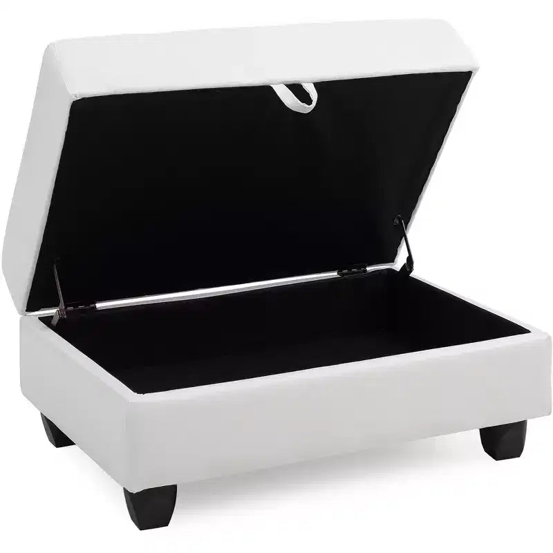 Pouf de rangement rembourré en similicuir