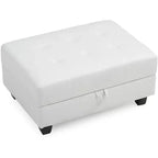 Pouf de rangement rembourré en similicuir
