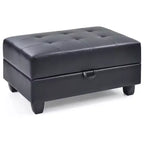 Pouf de rangement rembourré en similicuir