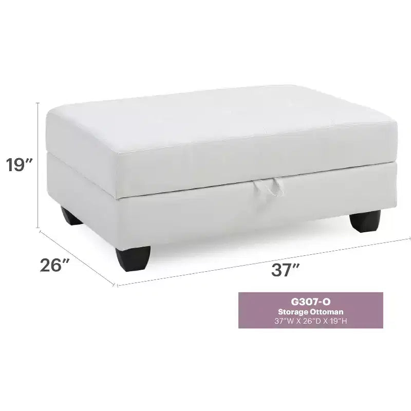 Pouf de rangement rembourré en similicuir