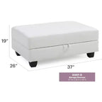 Pouf de rangement rembourré en similicuir