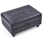 Pouf de rangement rembourré en similicuir