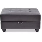 Pouf de rangement rembourré en similicuir