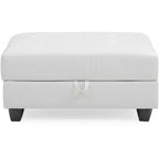 Pouf de rangement rembourré en similicuir