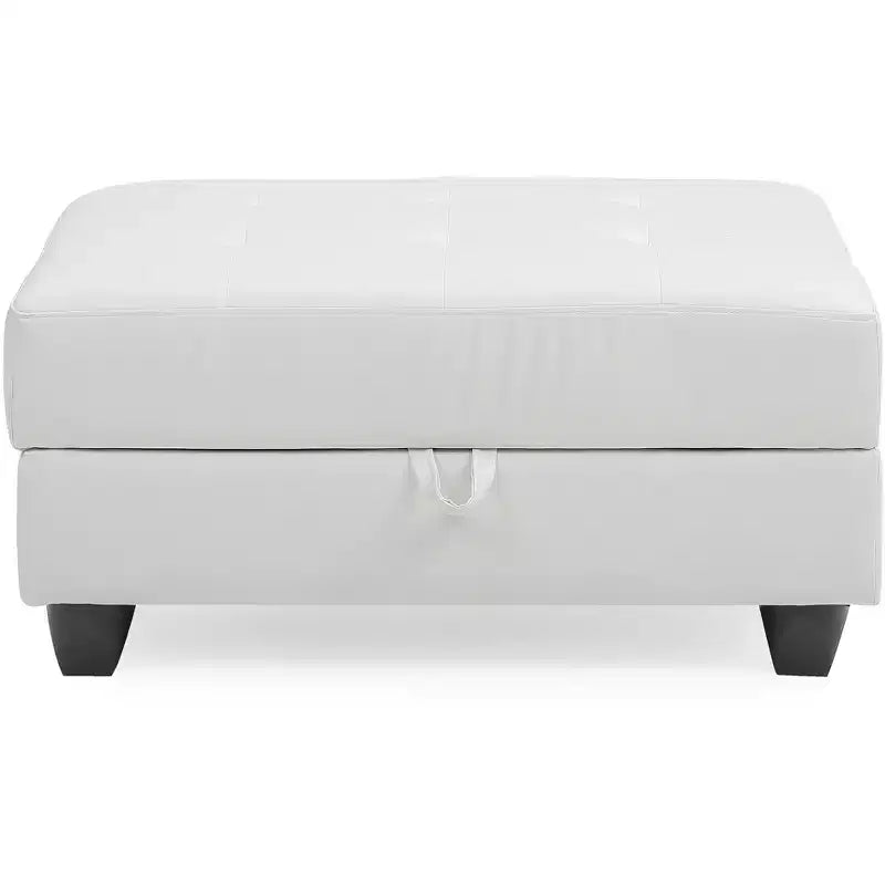 Pouf de rangement rembourré en similicuir
