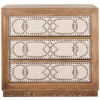 Kenta 3 Drawer Chest - CHS6415 - Rustic Oak/Beige Linen - Safavieh