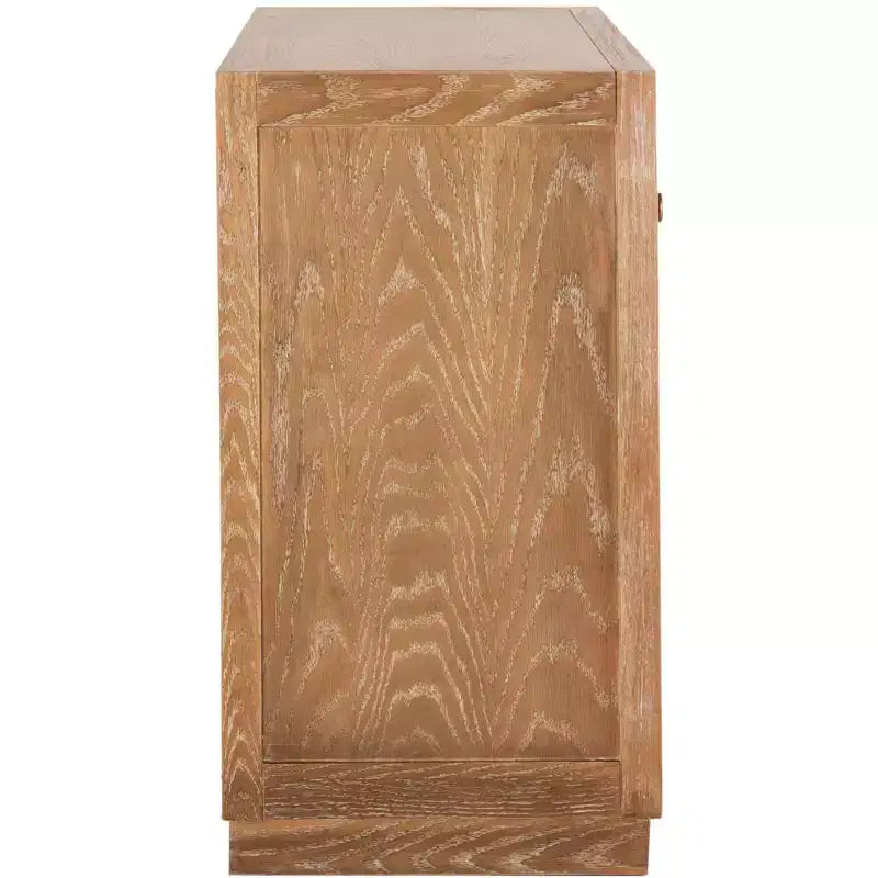 Commode 3 tiroirs Chêne rustique/Lin beige