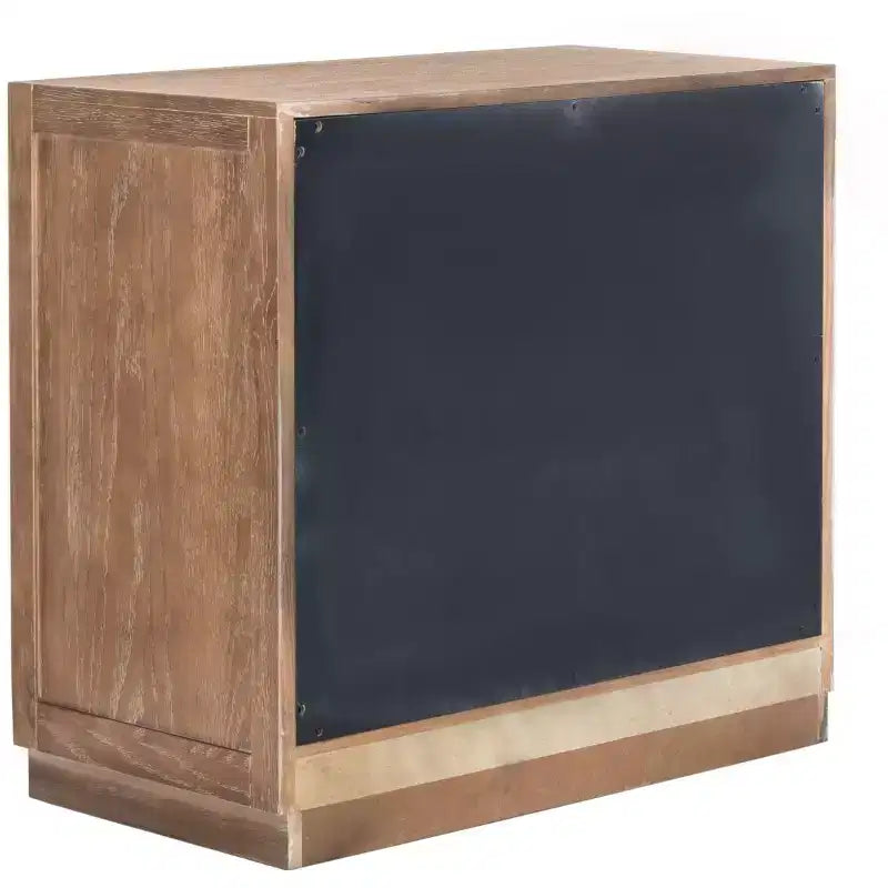 Commode 3 tiroirs Chêne rustique/Lin beige