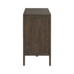 Bahut Rétro en Bois avec 2 Poignées Métalliques, Armoire de Rangement à 2 Portes