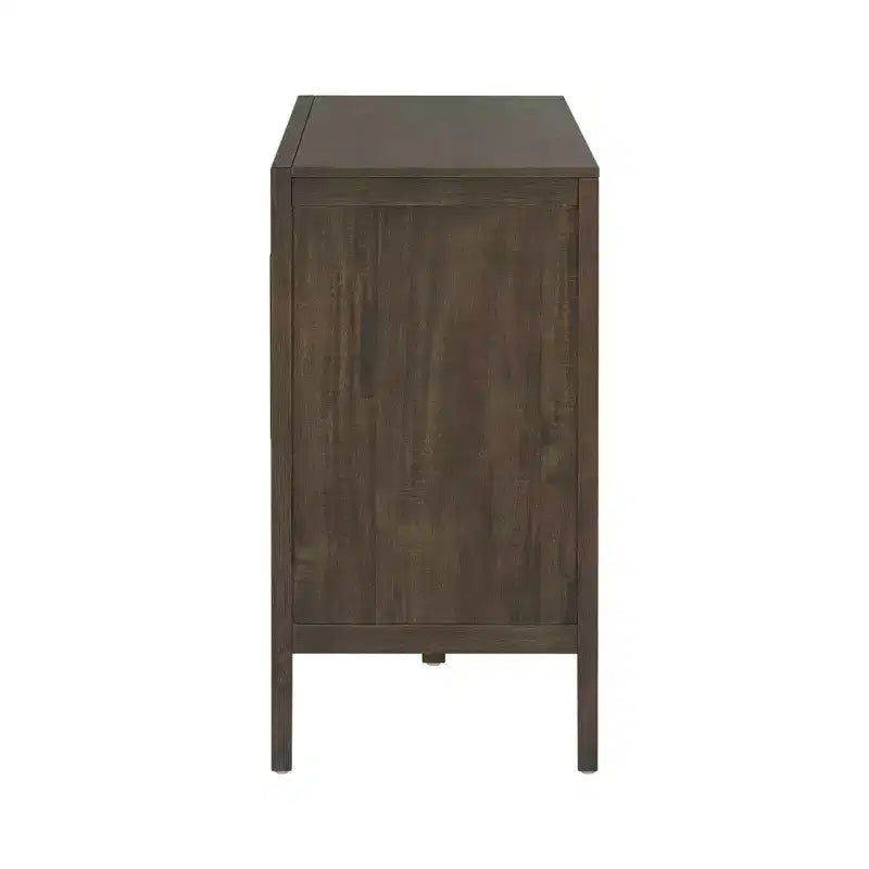 Bahut Rétro en Bois avec 2 Poignées Métalliques, Armoire de Rangement à 2 Portes
