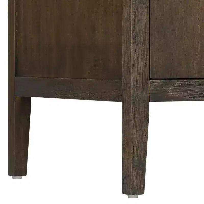 Bahut Rétro en Bois avec 2 Poignées Métalliques, Armoire de Rangement à 2 Portes