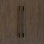 Bahut Rétro en Bois avec 2 Poignées Métalliques, Armoire de Rangement à 2 Portes