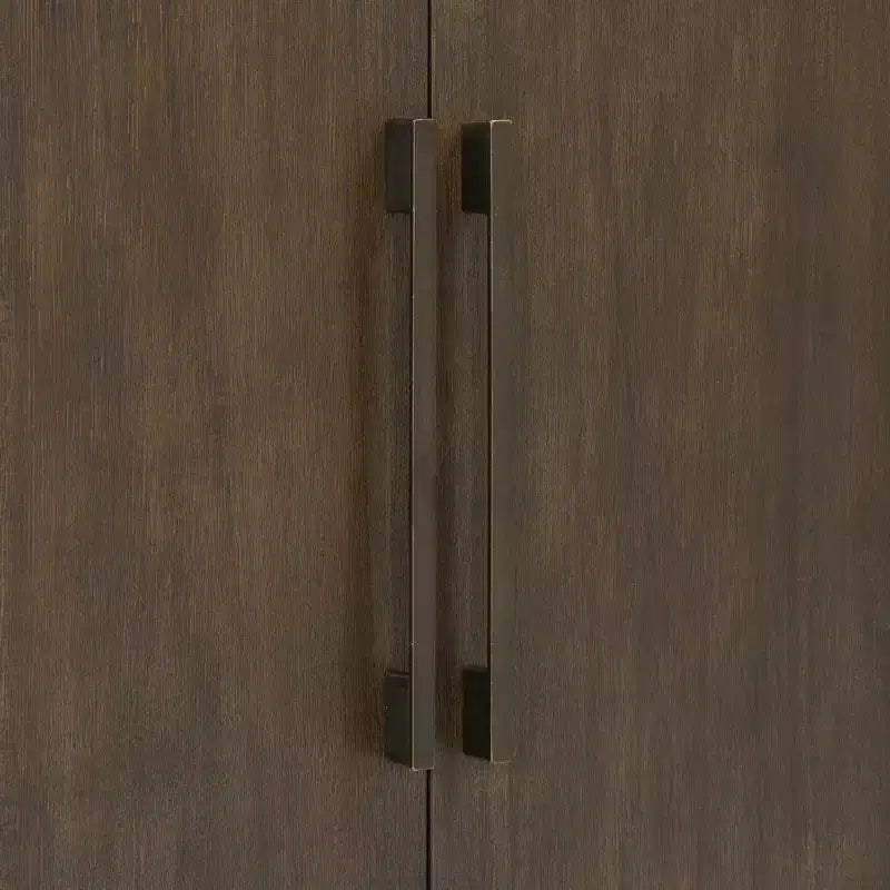 Bahut Rétro en Bois avec 2 Poignées Métalliques, Armoire de Rangement à 2 Portes