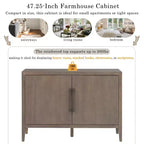 Bahut Rétro en Bois avec 2 Poignées Métalliques, Armoire de Rangement à 2 Portes