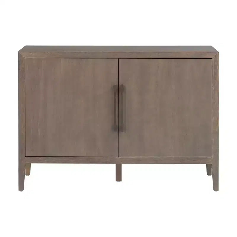 Bahut Rétro en Bois avec 2 Poignées Métalliques, Armoire de Rangement à 2 Portes