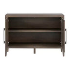 Bahut Rétro en Bois avec 2 Poignées Métalliques, Armoire de Rangement à 2 Portes