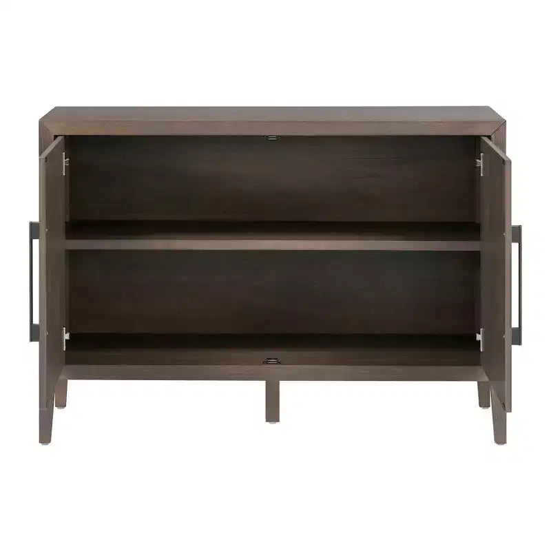 Bahut Rétro en Bois avec 2 Poignées Métalliques, Armoire de Rangement à 2 Portes
