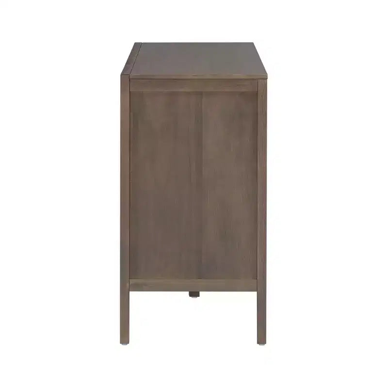 Bahut Rétro en Bois avec 2 Poignées Métalliques, Armoire de Rangement à 2 Portes